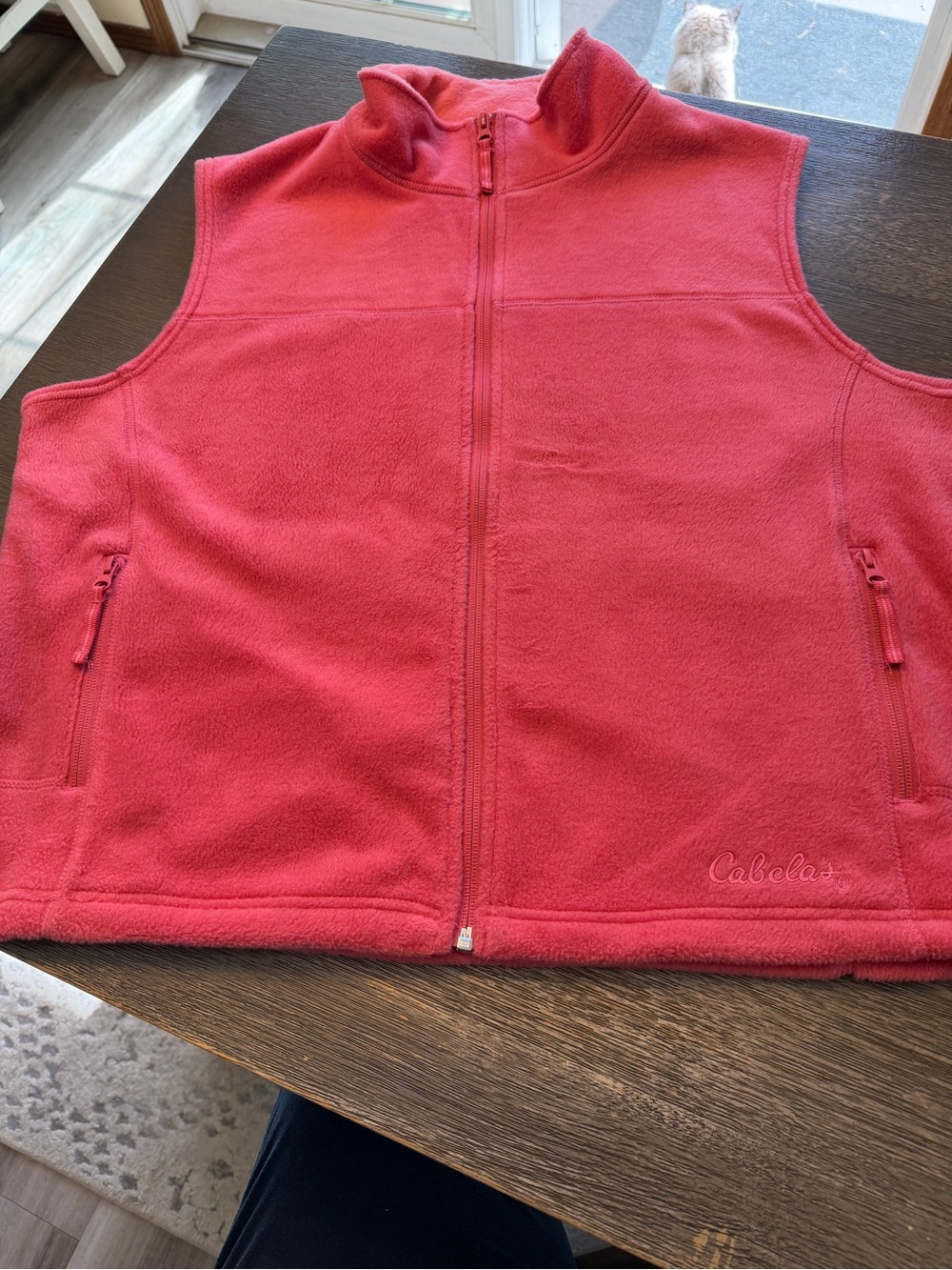 Cabela's ladies XL. Coral Pink Fleece Vest. B141